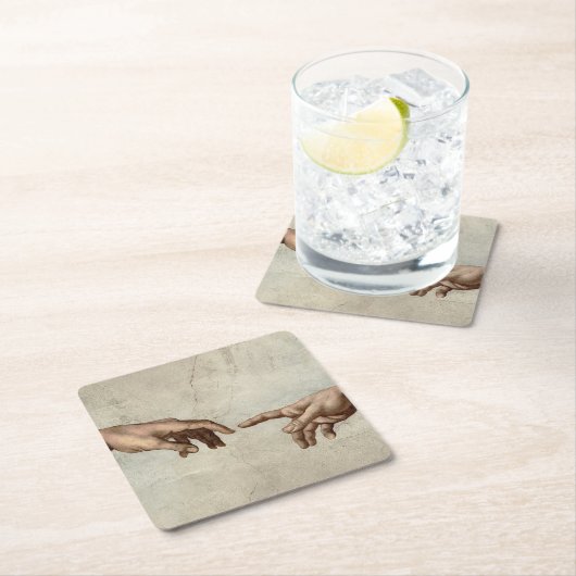 Michaelangelo overhandigt de schepping Adam God Kartonnen Onderzetters (Insitu)