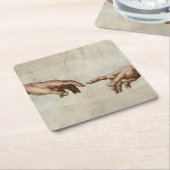 Michaelangelo overhandigt de schepping Adam God Kartonnen Onderzetters (Schuin)