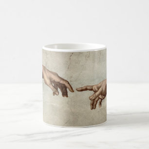 Michaelangelo overhandigt de schepping Adam God Koffiemok