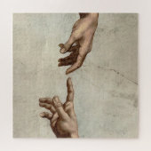 Michaelangelo overhandigt de schepping Adam God Legpuzzel (Horizontaal)