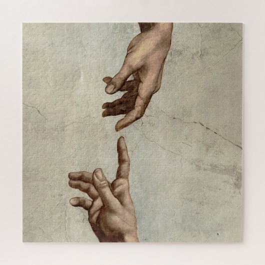 Michaelangelo overhandigt de schepping Adam God Legpuzzel (Horizontaal)