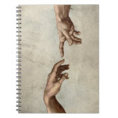 Michaelangelo overhandigt de schepping Adam God Notitieboek (Voorkant)