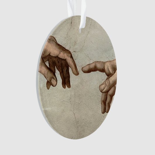 Michaelangelo overhandigt de schepping Adam God Ornament (voorkant)