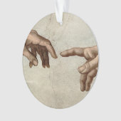 Michaelangelo overhandigt de schepping Adam God Ornament (voorkant)