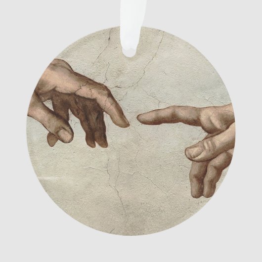 Michaelangelo overhandigt de schepping Adam God Ornament (voorkant)