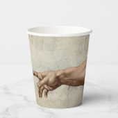 Michaelangelo overhandigt de schepping Adam God Papieren Bekers (Achterkant)