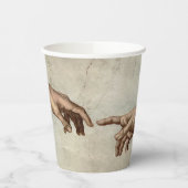 Michaelangelo overhandigt de schepping Adam God Papieren Bekers (Links)