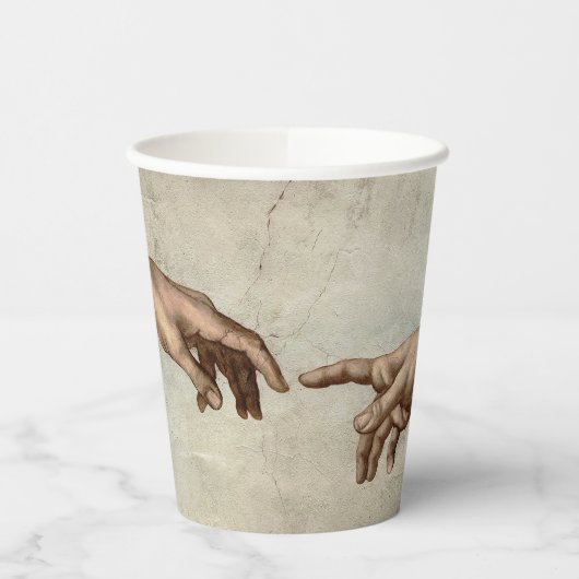 Michaelangelo overhandigt de schepping Adam God Papieren Bekers (Links)