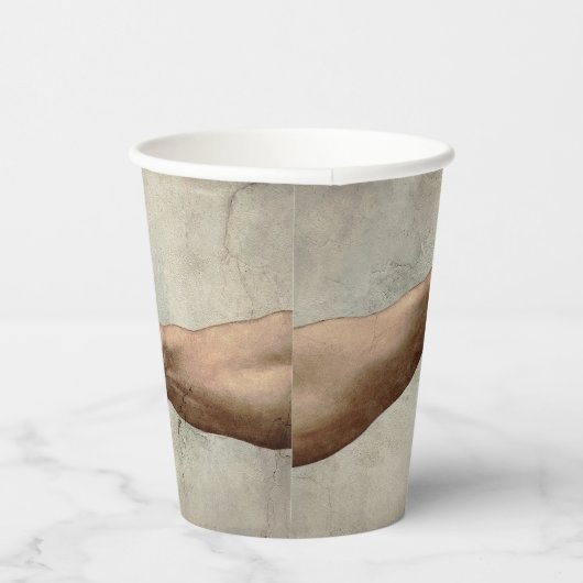 Michaelangelo overhandigt de schepping Adam God Papieren Bekers (Rechts)