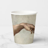 Michaelangelo overhandigt de schepping Adam God Papieren Bekers (Voorkant)