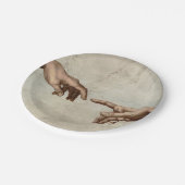 Michaelangelo overhandigt de schepping Adam God Papieren Bordje (Gekanteld)