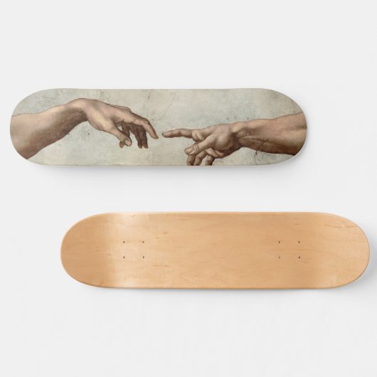 Michaelangelo overhandigt de schepping Adam God Persoonlijk Skateboard (Horizontaal)