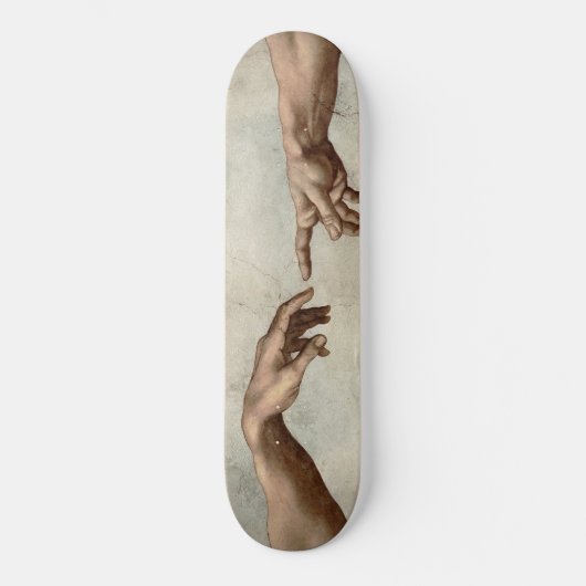 Michaelangelo overhandigt de schepping Adam God Persoonlijk Skateboard (Voorkant)