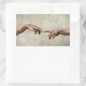 Michaelangelo overhandigt de schepping Adam God Rechthoekige Sticker (Tas)