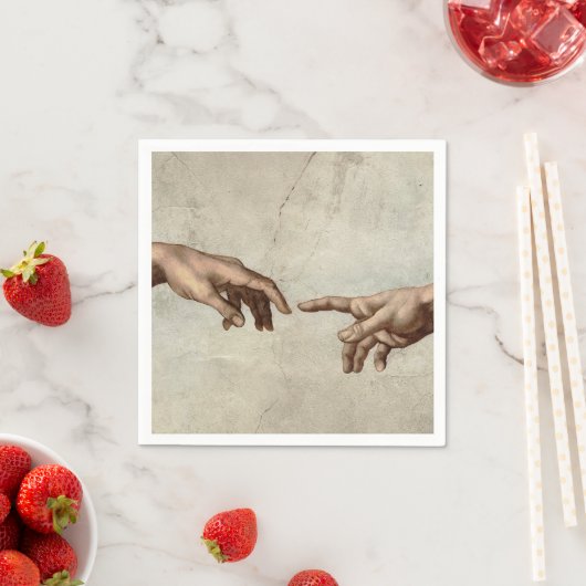 Michaelangelo overhandigt de schepping Adam God Servet (Insitu)