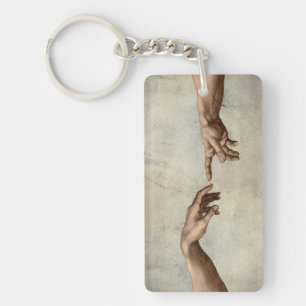 Michaelangelo overhandigt de schepping Adam God Sleutelhanger