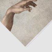Michaelangelo overhandigt de schepping Adam God Tissuepapier (Detail)