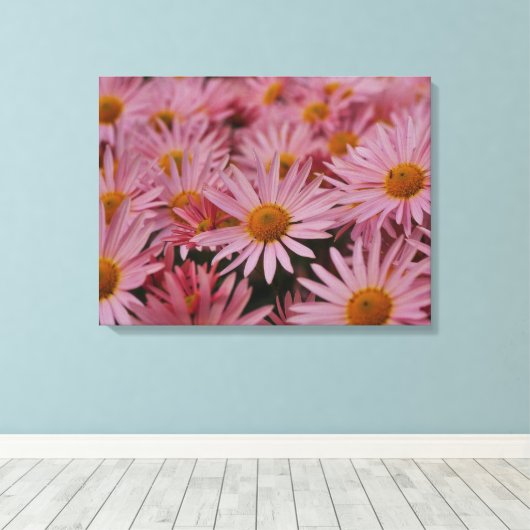 Michaelmas-asters Canvasprint Canvas Afdruk (Insitu (Houten vloer))