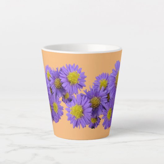 Michaelmas Daisy Cust. Oranje latte Mok (Voorkant)