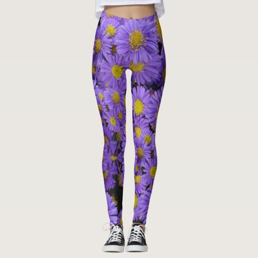 Michaelmas Daisy Patroon Legging (Voorkant)