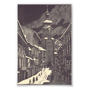 Michaëlpoort in Middeleeuwse Toren Bratislava Foto Afdruk