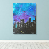 Michael's City Scape Canvas Afdruk (Insitu (Houten vloer))