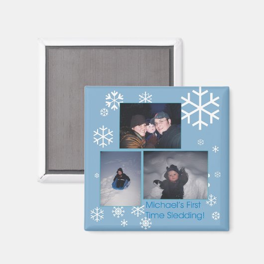 Michael's eerste tijd sledemagneet magneet (Voorkant / Achterkant)