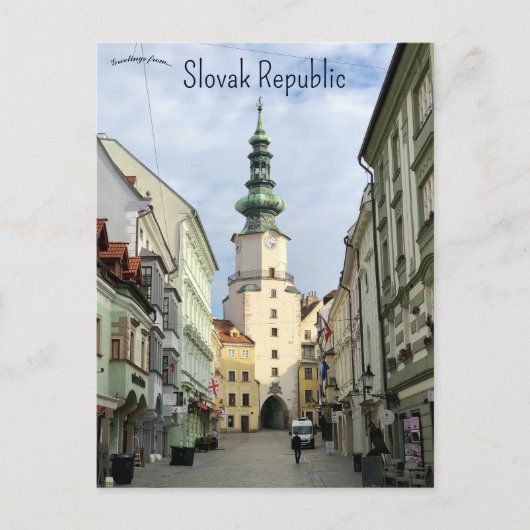 Michael's Gate Oude Stad Slowakije Briefkaart (Voorkant)