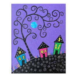 Michael's Paarse huis Foto Afdruk