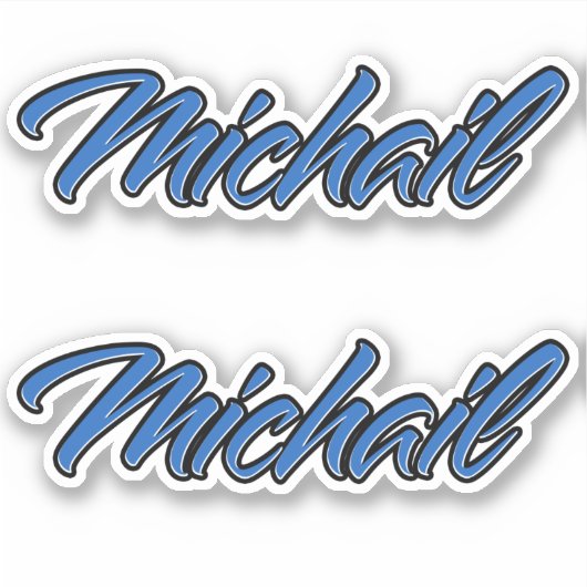 Michail Name blue Aufkleber Sticker Stickerset (Voorkant)