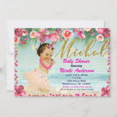 MICHAL Aloha Baby shower Hawaiian Retro Beach Kaart (Voorkant)