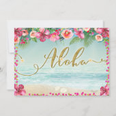 MICHAL Aloha Baby shower Hawaiian Retro Beach Kaart (Achterkant)