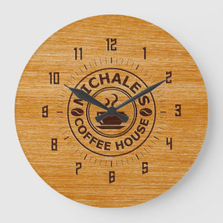 Michale's Coffee House Engrave Effect Wall Clock Grote Klok