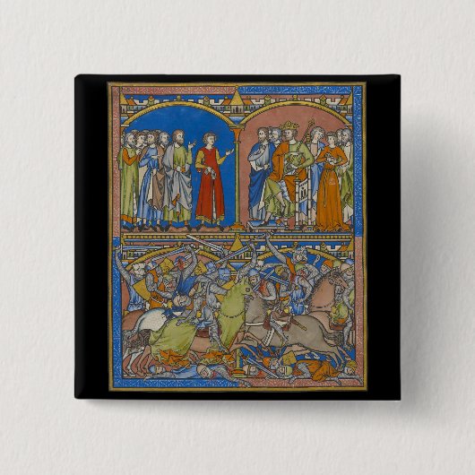 Michal's bruidsschat, een bloedige strijd vierkante button 5,1 cm (Voorkant)