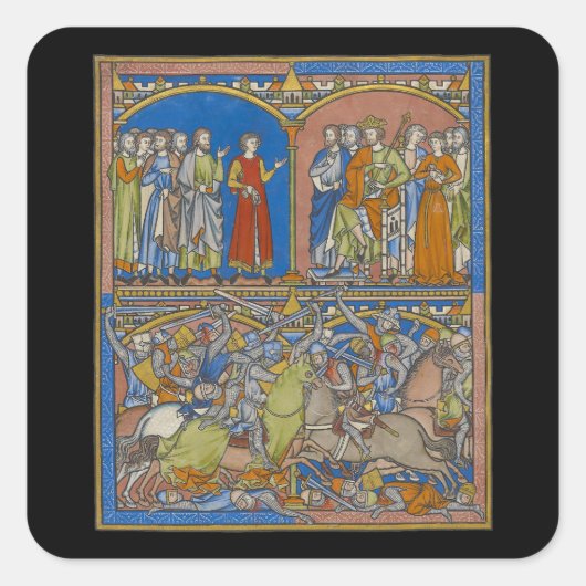 Michal's bruidsschat, een bloedige strijd vierkante sticker (Voorkant)