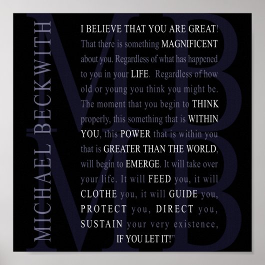 Micheal Beckwith quote poster (Voorkant)