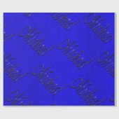 Micheal naamlogo's op blauw, cadeaupapier (Vlak)