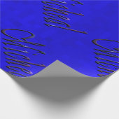 Micheal naamlogo's op blauw, cadeaupapier (Hoek)