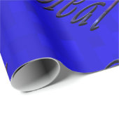 Micheal naamlogo's op blauw, cadeaupapier (Rol Hoek)