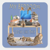 Micheal woont hier vierkante sticker (Voorkant)