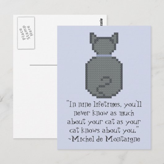 Michel de Montaigne Cat Quote Briefkaart (Voorkant / Achterkant)