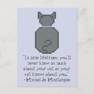 Michel de Montaigne Cat Quote Briefkaart