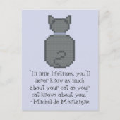 Michel de Montaigne Cat Quote Briefkaart (Voorkant)