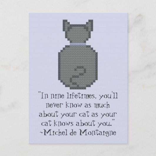 Michel de Montaigne Cat Quote Briefkaart (Voorkant)