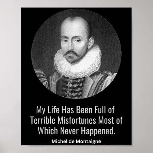 Michel de Montaigne citeert de wijze filosofen Phi Poster (Voorkant)