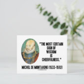 Michel de Montaigne Sign of Wisdom Cheerfulness Briefkaart (Staand voorkant)