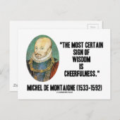 Michel de Montaigne Sign of Wisdom Cheerfulness Briefkaart (Voorkant / Achterkant)