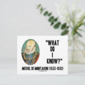Michel de Montaigne Wat weet ik? prijsopgave Briefkaart (Staand voorkant)