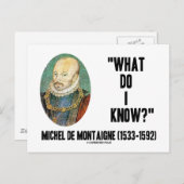 Michel de Montaigne Wat weet ik? prijsopgave Briefkaart (Voorkant / Achterkant)