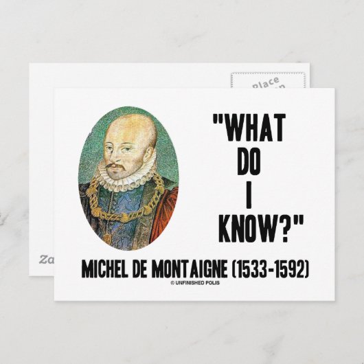 Michel de Montaigne Wat weet ik? prijsopgave Briefkaart (Voorkant / Achterkant)